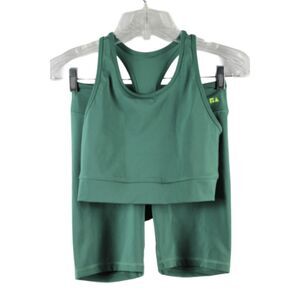 Free Assembly Green Girls Active Crop Top and Bike Shorts 2 Piece Large 10-12 29